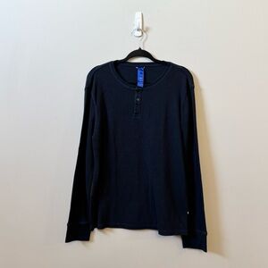 Kit and Ace navy blue pullover 3 button Henley long sleeve top